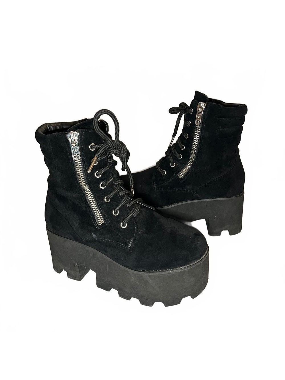 Dolls Kill Current Mood Black Platform Combat Boots Women’s 9